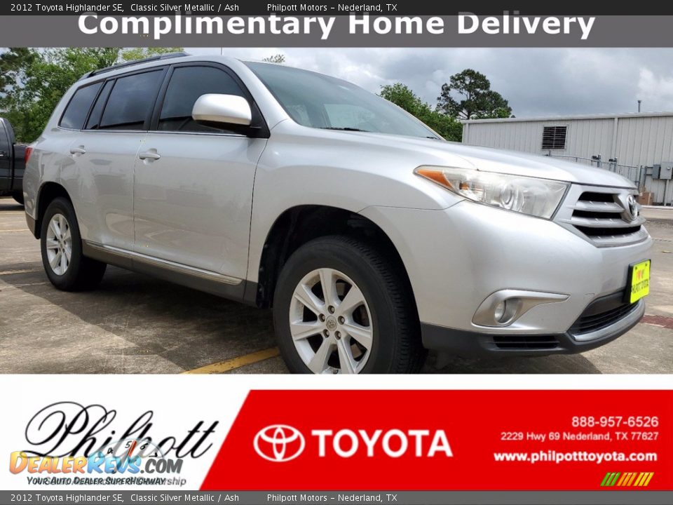 2012 Toyota Highlander SE Classic Silver Metallic / Ash Photo #1