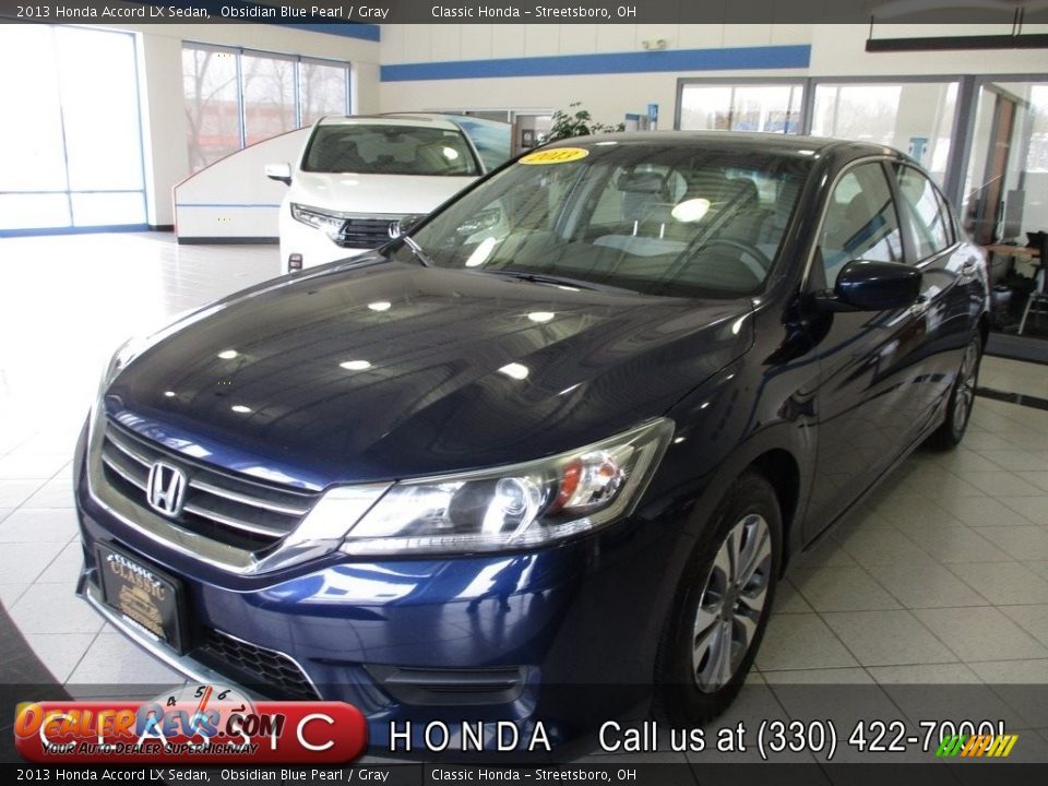 2013 Honda Accord LX Sedan Obsidian Blue Pearl / Gray Photo #1