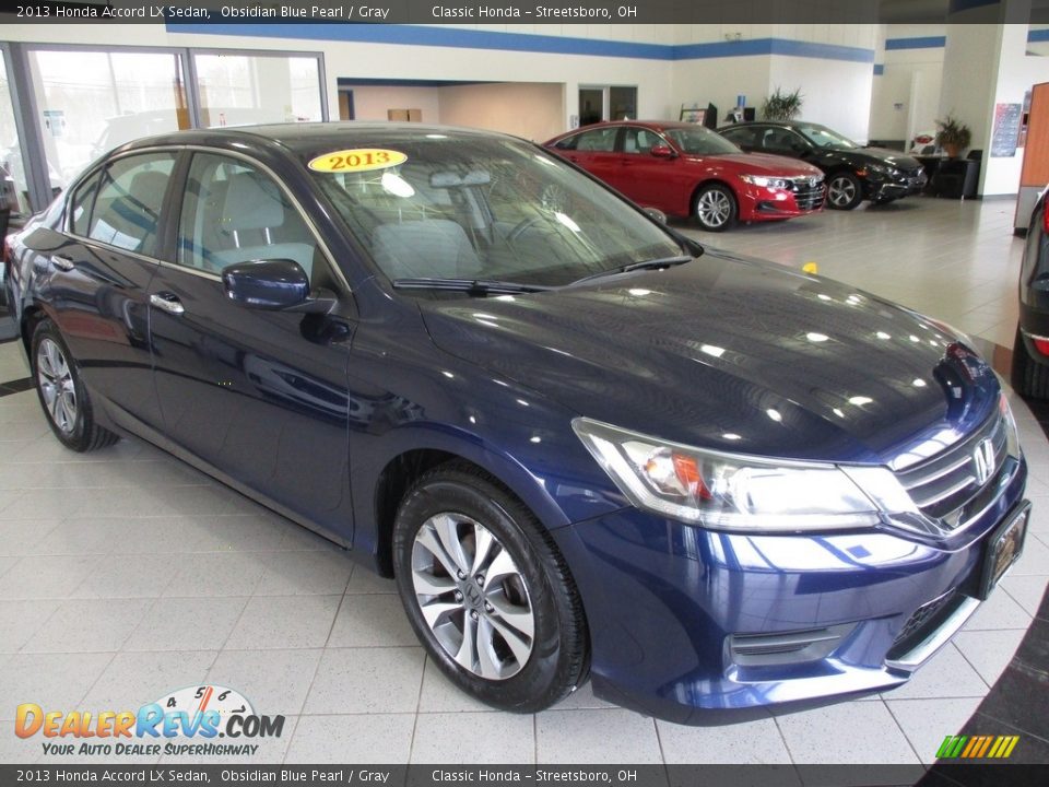 2013 Honda Accord LX Sedan Obsidian Blue Pearl / Gray Photo #3