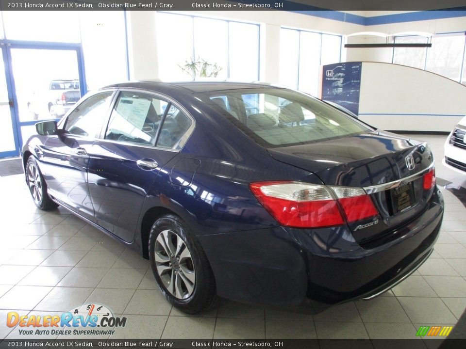 2013 Honda Accord LX Sedan Obsidian Blue Pearl / Gray Photo #9