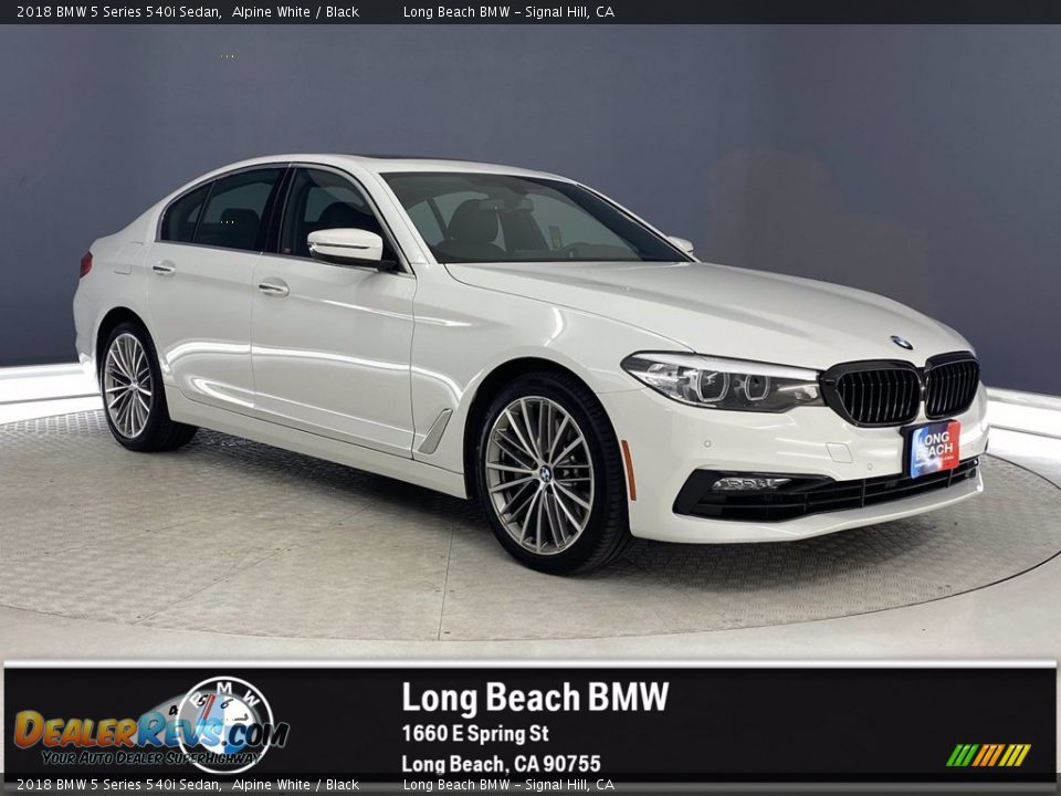 2018 BMW 5 Series 540i Sedan Alpine White / Black Photo #1