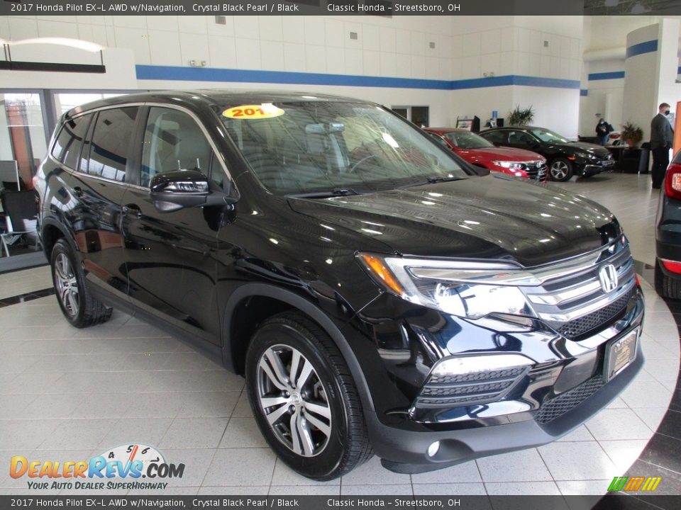 2017 Honda Pilot EX-L AWD w/Navigation Crystal Black Pearl / Black Photo #3