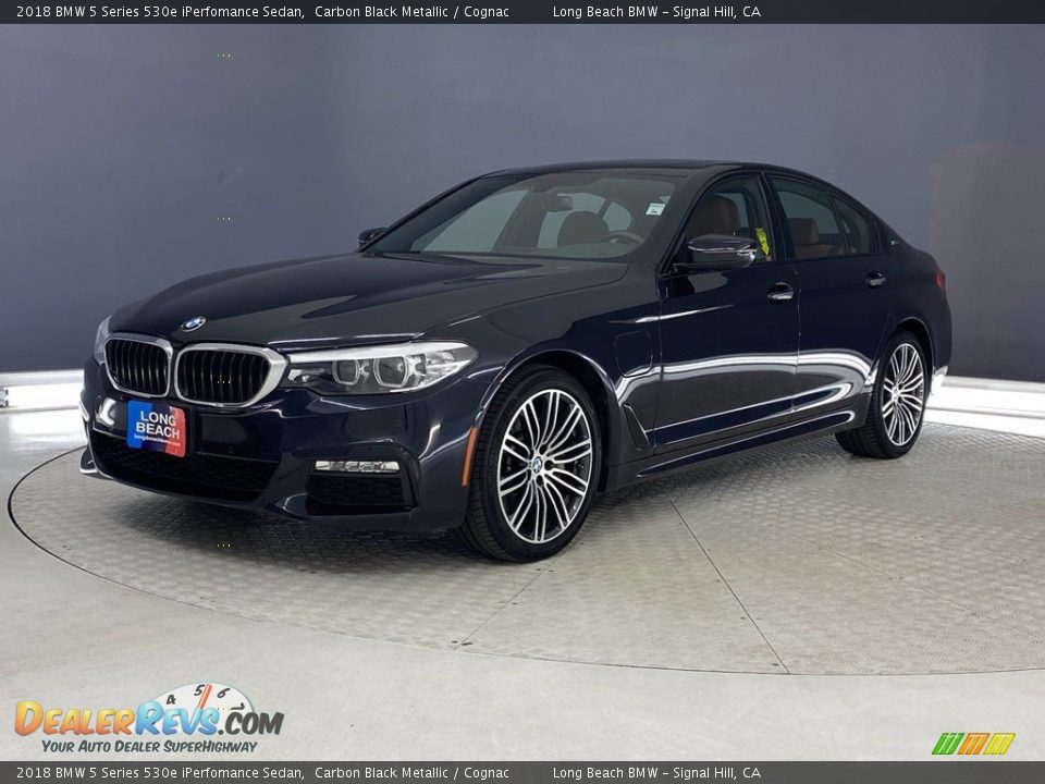 2018 BMW 5 Series 530e iPerfomance Sedan Carbon Black Metallic / Cognac Photo #3