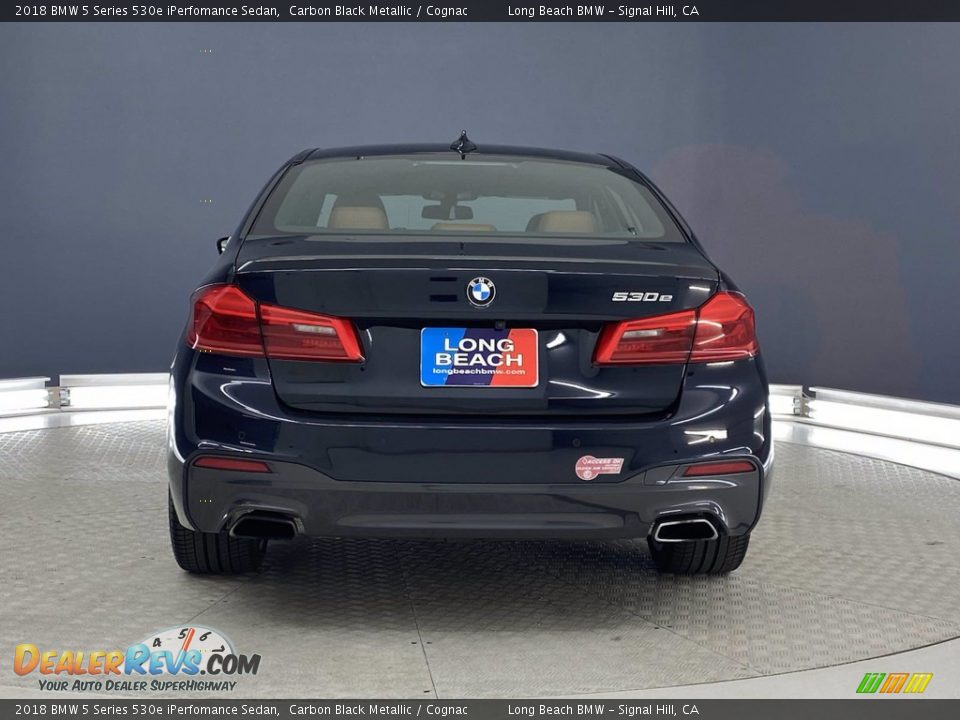 2018 BMW 5 Series 530e iPerfomance Sedan Carbon Black Metallic / Cognac Photo #4