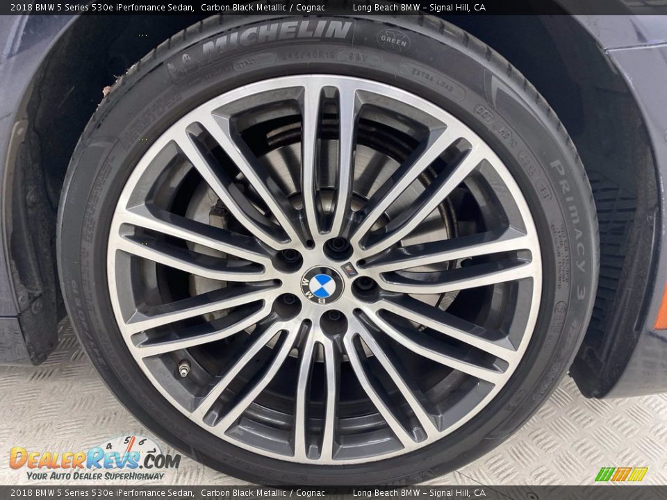 2018 BMW 5 Series 530e iPerfomance Sedan Carbon Black Metallic / Cognac Photo #6