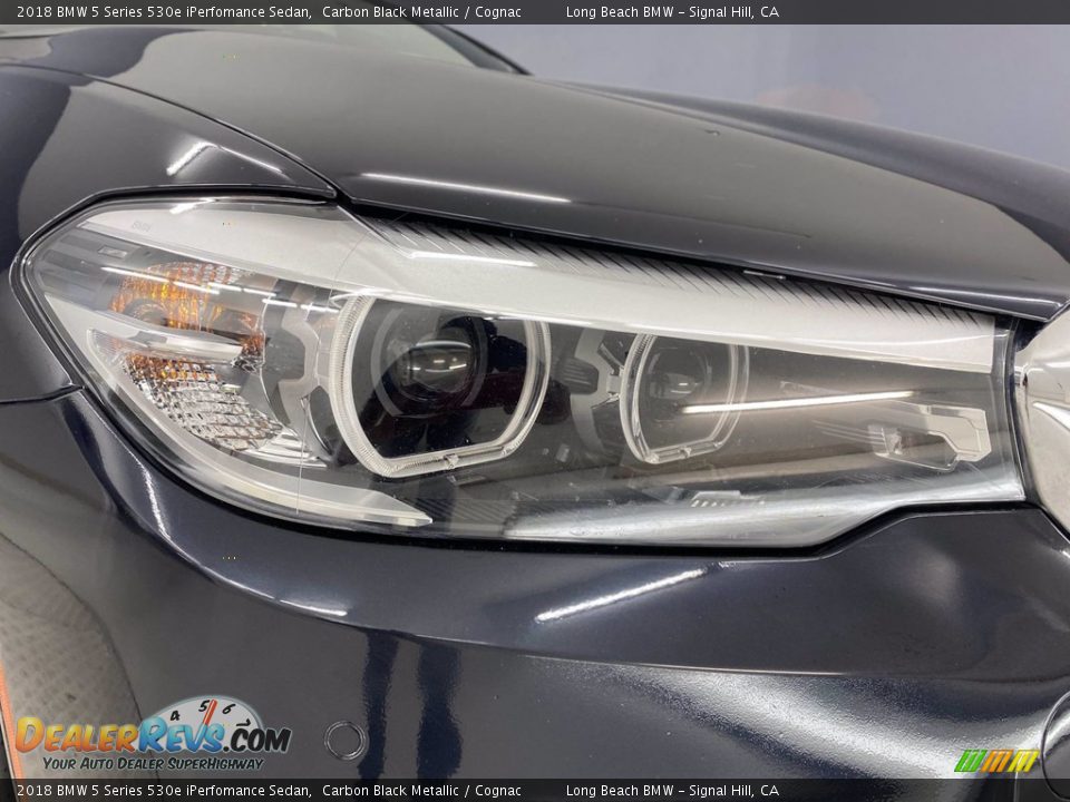 2018 BMW 5 Series 530e iPerfomance Sedan Carbon Black Metallic / Cognac Photo #7