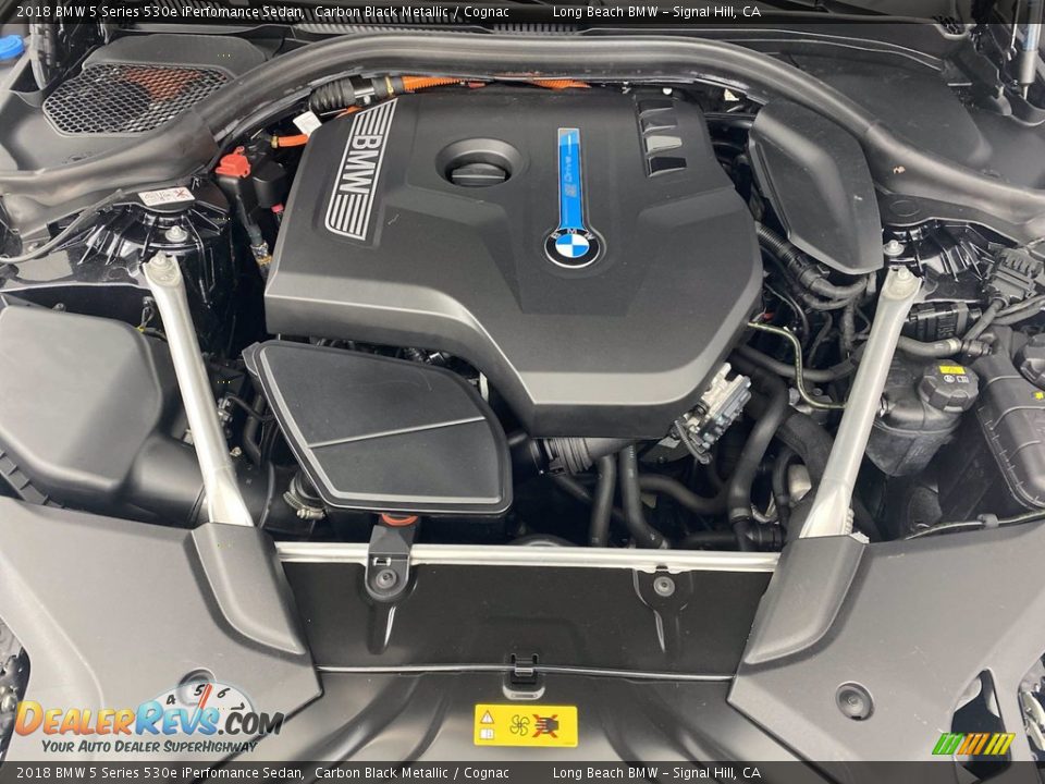2018 BMW 5 Series 530e iPerfomance Sedan Carbon Black Metallic / Cognac Photo #12