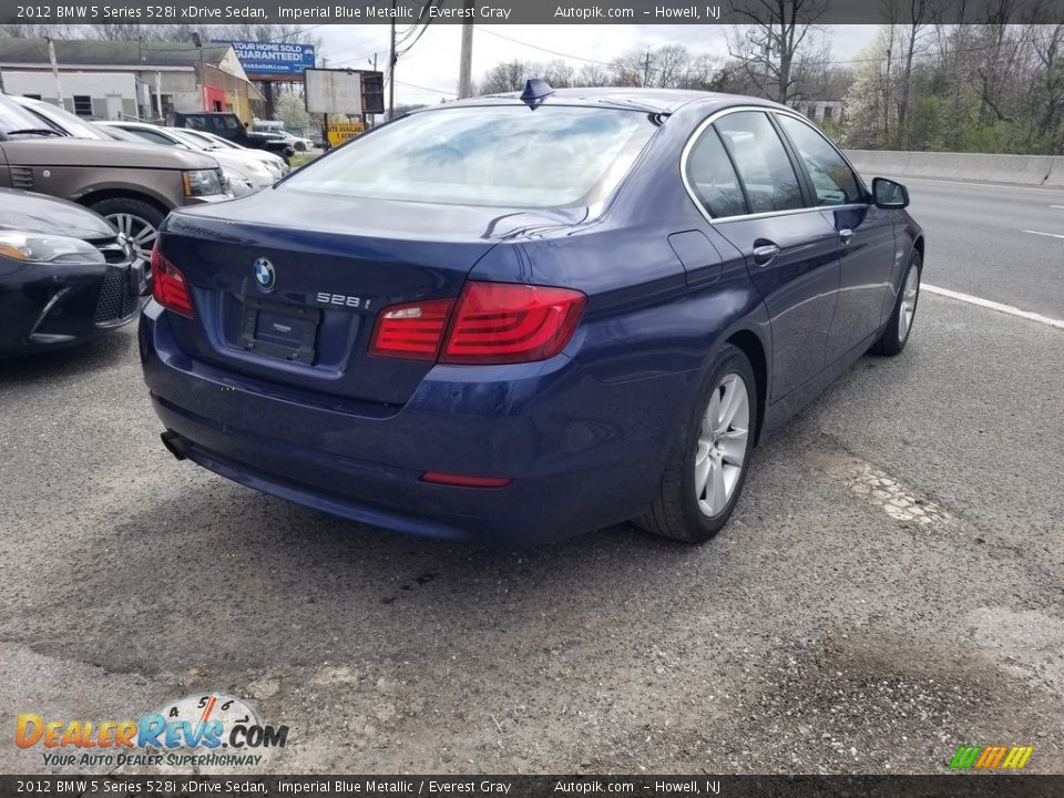 2012 BMW 5 Series 528i xDrive Sedan Imperial Blue Metallic / Everest Gray Photo #5