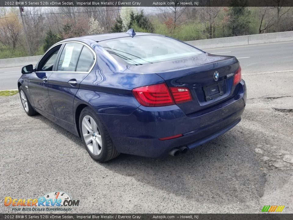 2012 BMW 5 Series 528i xDrive Sedan Imperial Blue Metallic / Everest Gray Photo #7