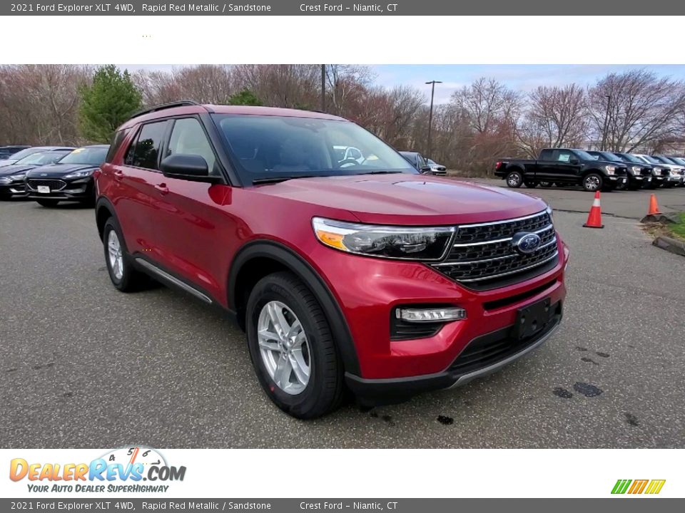2021 Ford Explorer XLT 4WD Rapid Red Metallic / Sandstone Photo #1