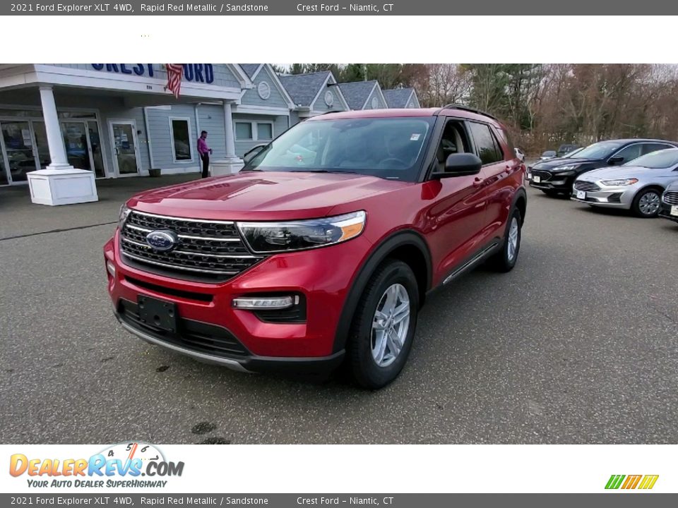 2021 Ford Explorer XLT 4WD Rapid Red Metallic / Sandstone Photo #3
