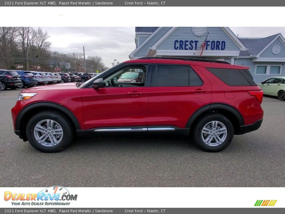 2021 Ford Explorer XLT 4WD Rapid Red Metallic / Sandstone Photo #4