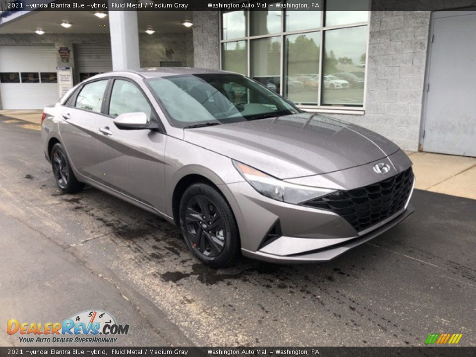 2021 Hyundai Elantra Blue Hybrid Fluid Metal / Medium Gray Photo #1