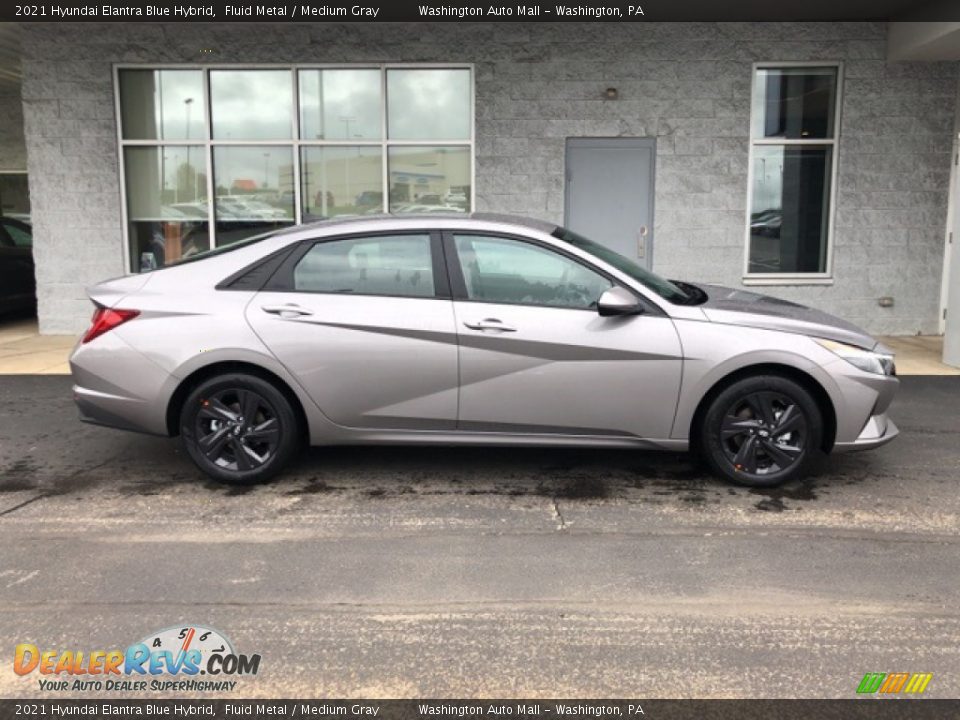 2021 Hyundai Elantra Blue Hybrid Fluid Metal / Medium Gray Photo #2