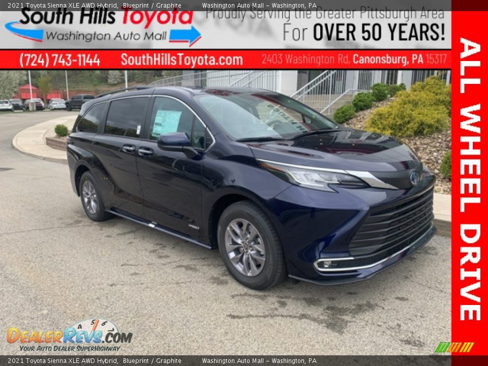 2021 Toyota Sienna XLE AWD Hybrid Blueprint / Graphite Photo #1