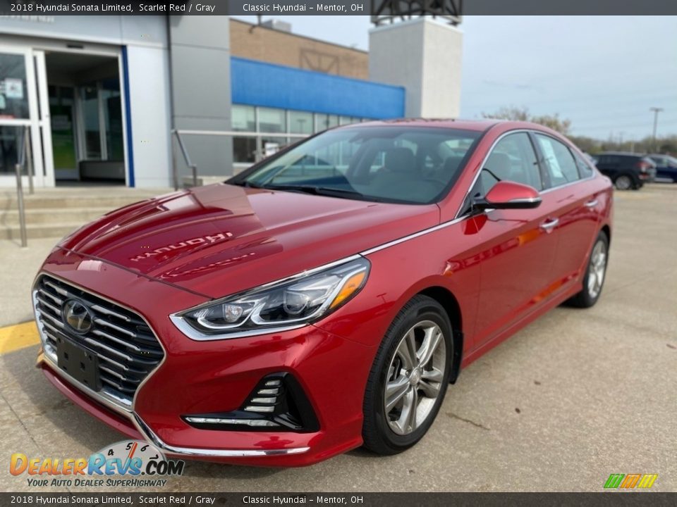 2018 Hyundai Sonata Limited Scarlet Red / Gray Photo #1