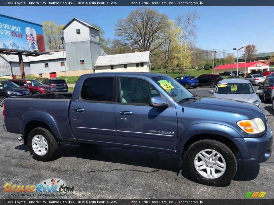 2004 Toyota Tundra SR5 Double Cab 4x4 Blue Marlin Pearl / Gray Photo #5