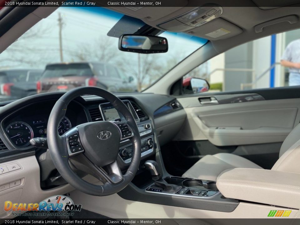 2018 Hyundai Sonata Limited Scarlet Red / Gray Photo #3