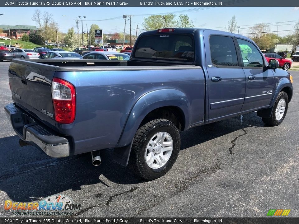 2004 Toyota Tundra SR5 Double Cab 4x4 Blue Marlin Pearl / Gray Photo #7