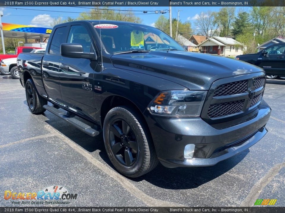 2018 Ram 1500 Express Quad Cab 4x4 Brilliant Black Crystal Pearl / Black/Diesel Gray Photo #4