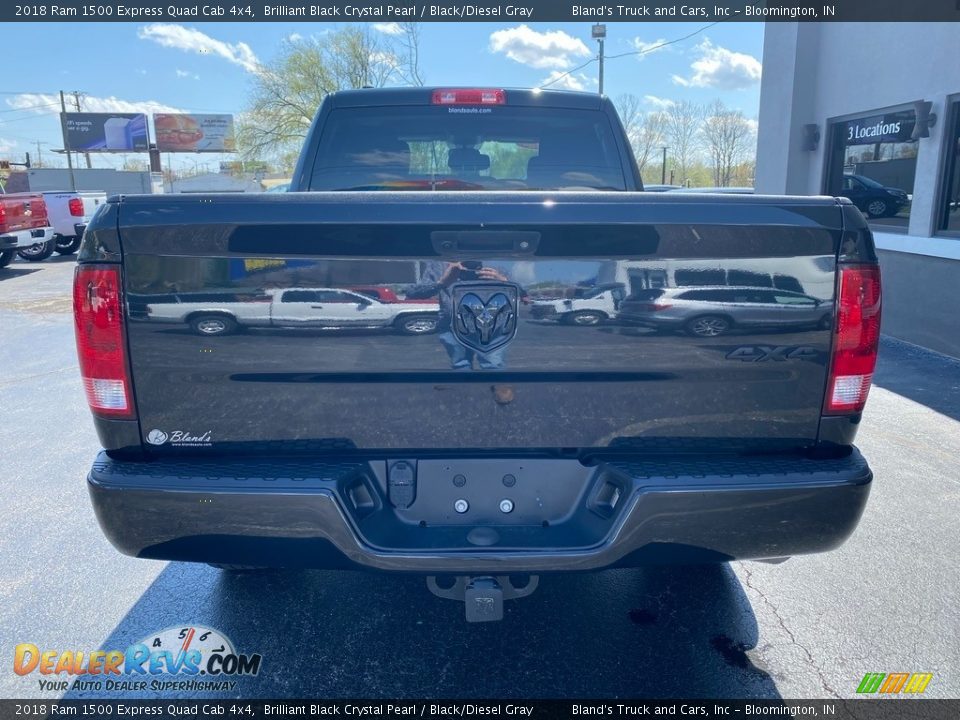 2018 Ram 1500 Express Quad Cab 4x4 Brilliant Black Crystal Pearl / Black/Diesel Gray Photo #6