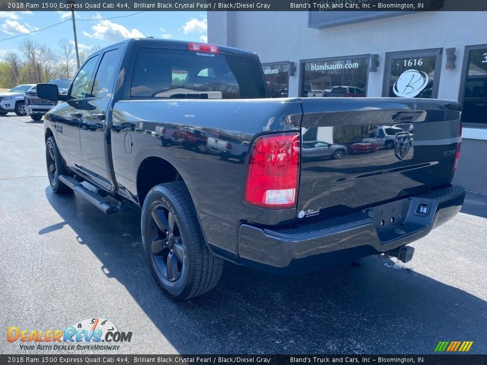 2018 Ram 1500 Express Quad Cab 4x4 Brilliant Black Crystal Pearl / Black/Diesel Gray Photo #7