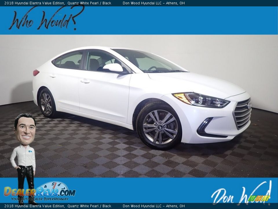 2018 Hyundai Elantra Value Edition Quartz White Pearl / Black Photo #1