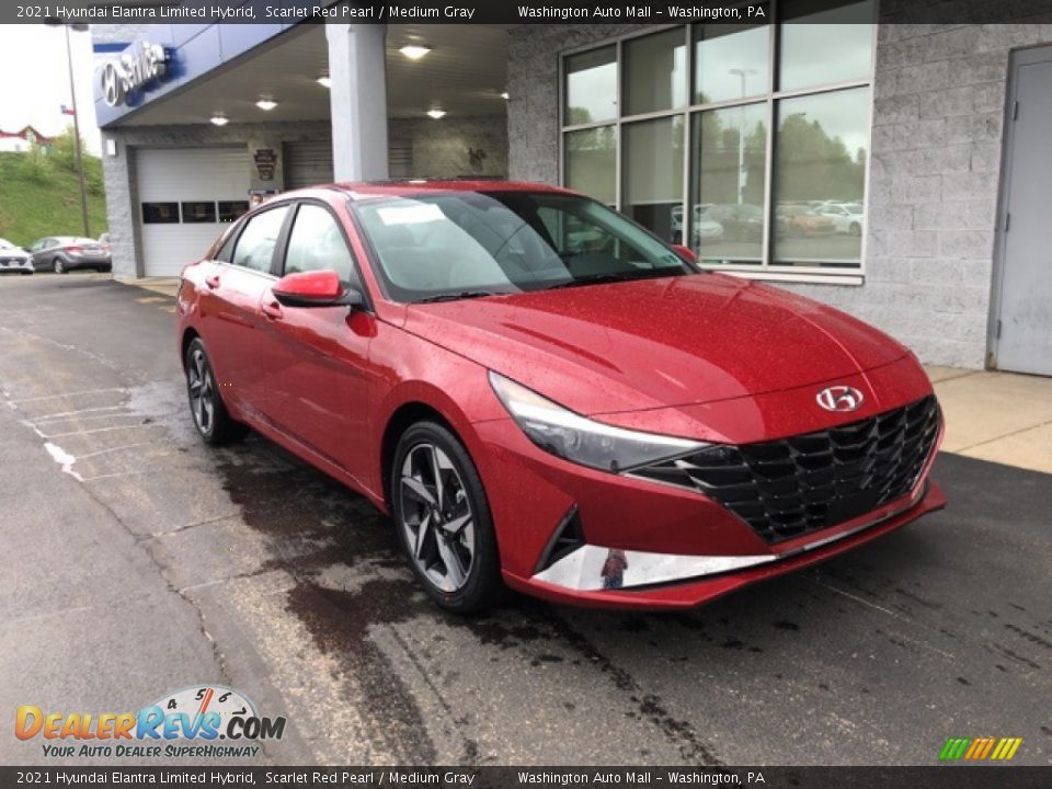 2021 Hyundai Elantra Limited Hybrid Scarlet Red Pearl / Medium Gray Photo #1