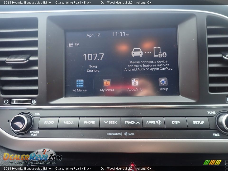 2018 Hyundai Elantra Value Edition Quartz White Pearl / Black Photo #26