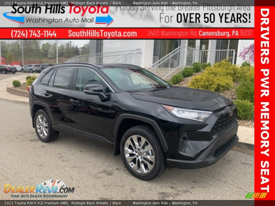 2021 Toyota RAV4 XLE Premium AWD Midnight Black Metallic / Black Photo #1