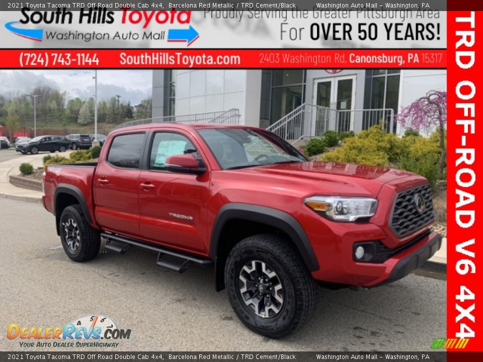 2021 Toyota Tacoma TRD Off Road Double Cab 4x4 Barcelona Red Metallic / TRD Cement/Black Photo #1