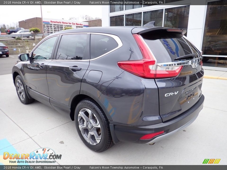 2018 Honda CR-V EX AWD Obsidian Blue Pearl / Gray Photo #2