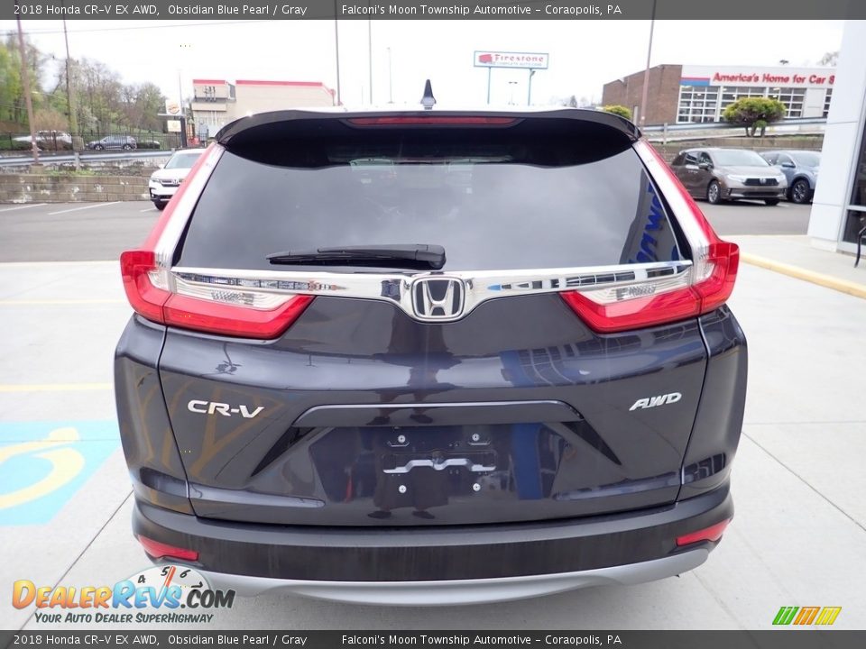 2018 Honda CR-V EX AWD Obsidian Blue Pearl / Gray Photo #3