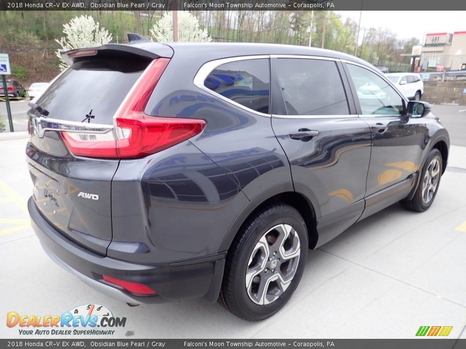 2018 Honda CR-V EX AWD Obsidian Blue Pearl / Gray Photo #5
