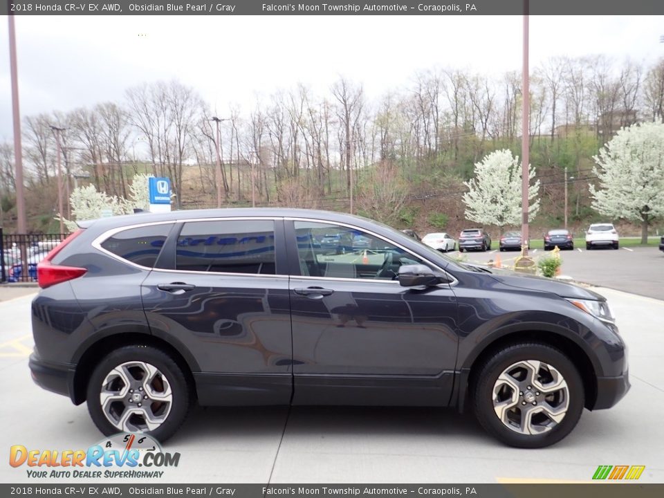 2018 Honda CR-V EX AWD Obsidian Blue Pearl / Gray Photo #6