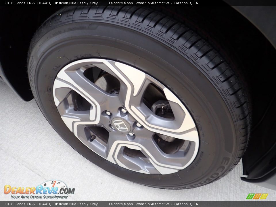 2018 Honda CR-V EX AWD Obsidian Blue Pearl / Gray Photo #10