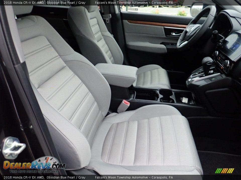 2018 Honda CR-V EX AWD Obsidian Blue Pearl / Gray Photo #11