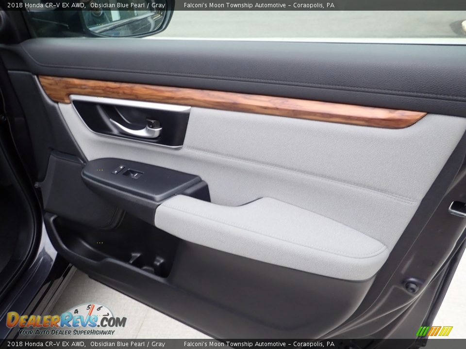 2018 Honda CR-V EX AWD Obsidian Blue Pearl / Gray Photo #13