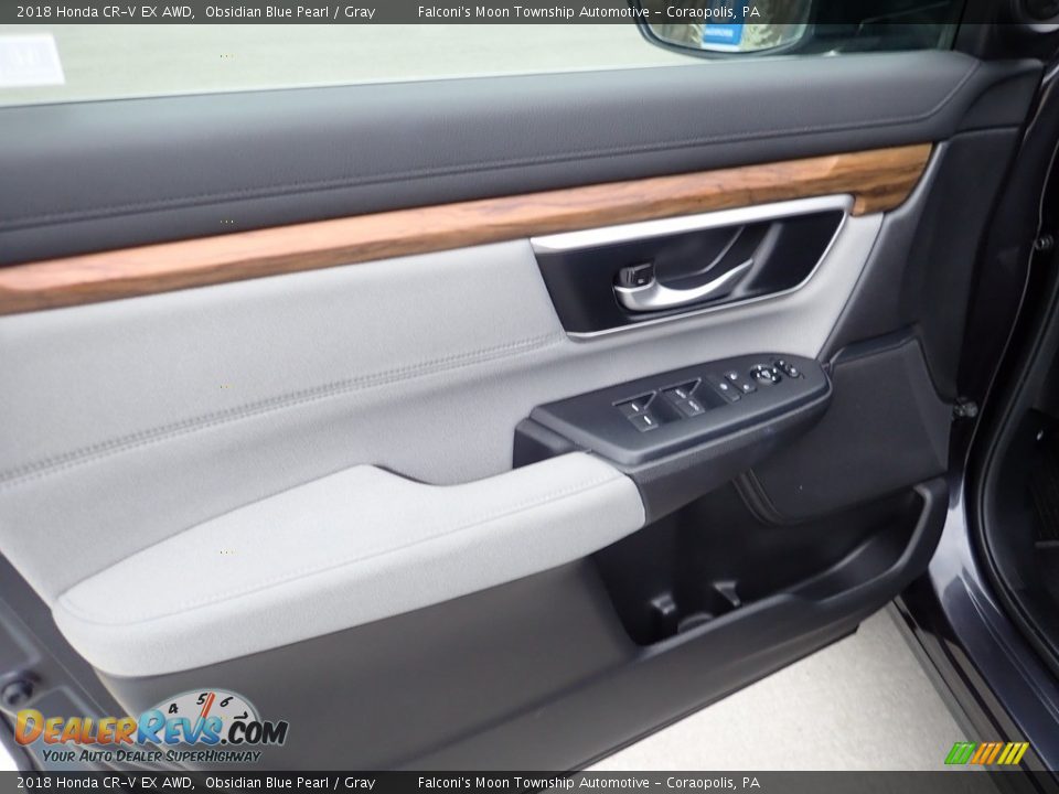 2018 Honda CR-V EX AWD Obsidian Blue Pearl / Gray Photo #18