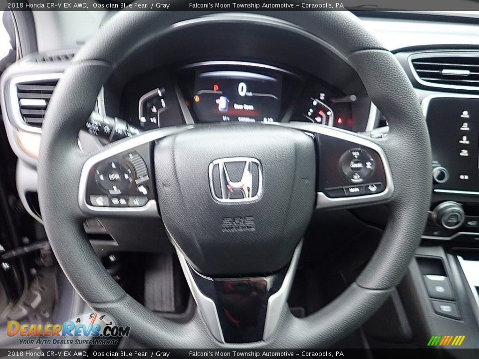 2018 Honda CR-V EX AWD Obsidian Blue Pearl / Gray Photo #21