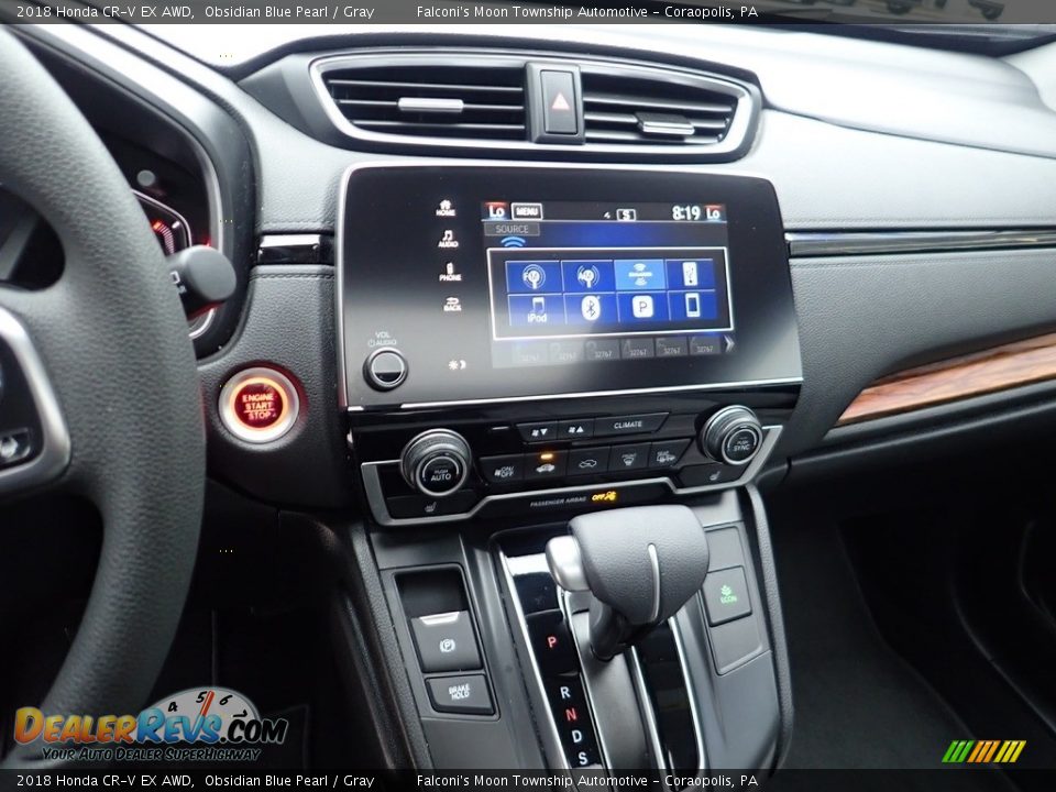 2018 Honda CR-V EX AWD Obsidian Blue Pearl / Gray Photo #22