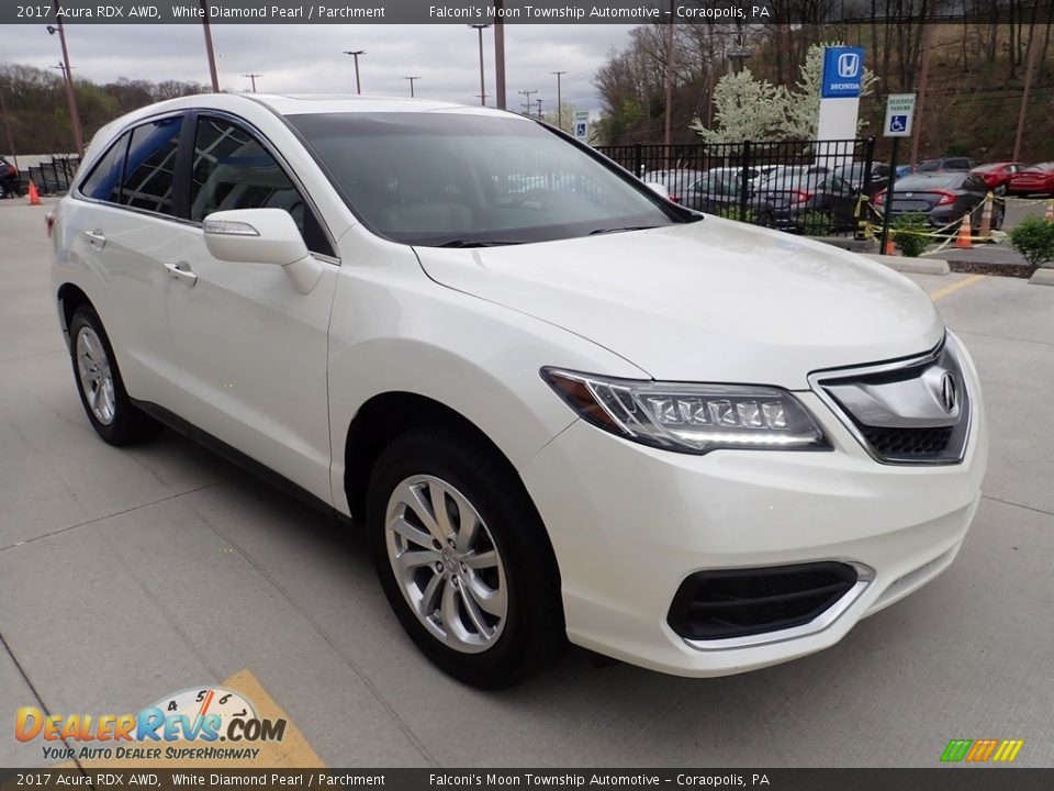 2017 Acura RDX AWD White Diamond Pearl / Parchment Photo #7