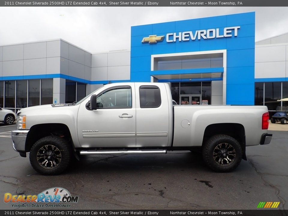 Sheer Silver Metallic 2011 Chevrolet Silverado 2500HD LTZ Extended Cab 4x4 Photo #3