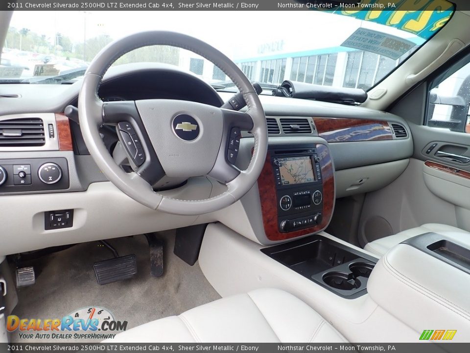 Ebony Interior - 2011 Chevrolet Silverado 2500HD LTZ Extended Cab 4x4 Photo #21