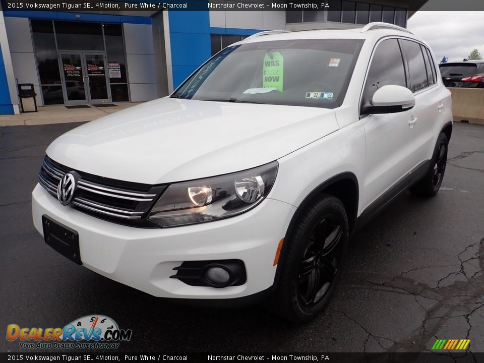 2015 Volkswagen Tiguan SEL 4Motion Pure White / Charcoal Photo #2