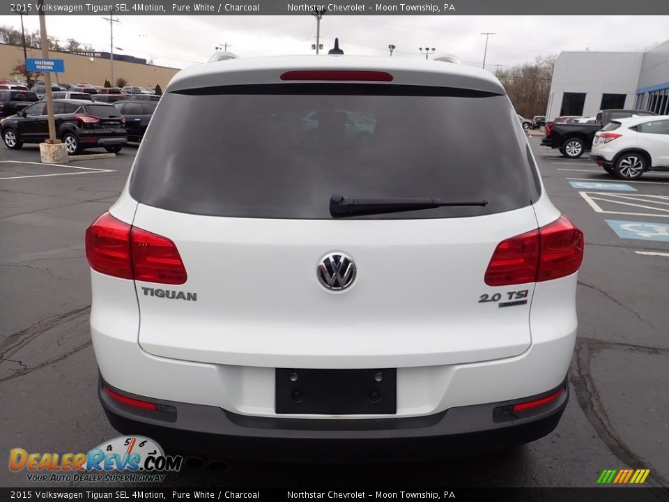 2015 Volkswagen Tiguan SEL 4Motion Pure White / Charcoal Photo #6