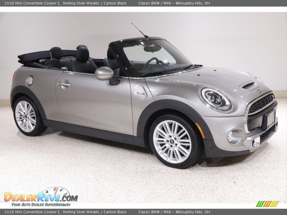 2018 Mini Convertible Cooper S Melting Silver Metallic / Carbon Black Photo #1