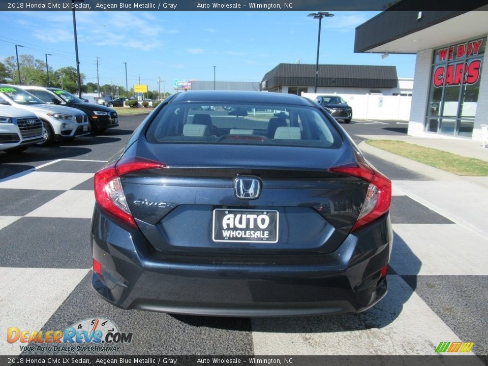 2018 Honda Civic LX Sedan Aegean Blue Metallic / Gray Photo #4