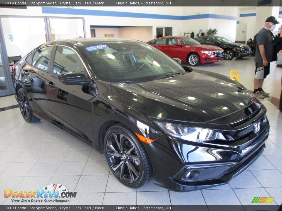 2019 Honda Civic Sport Sedan Crystal Black Pearl / Black Photo #3