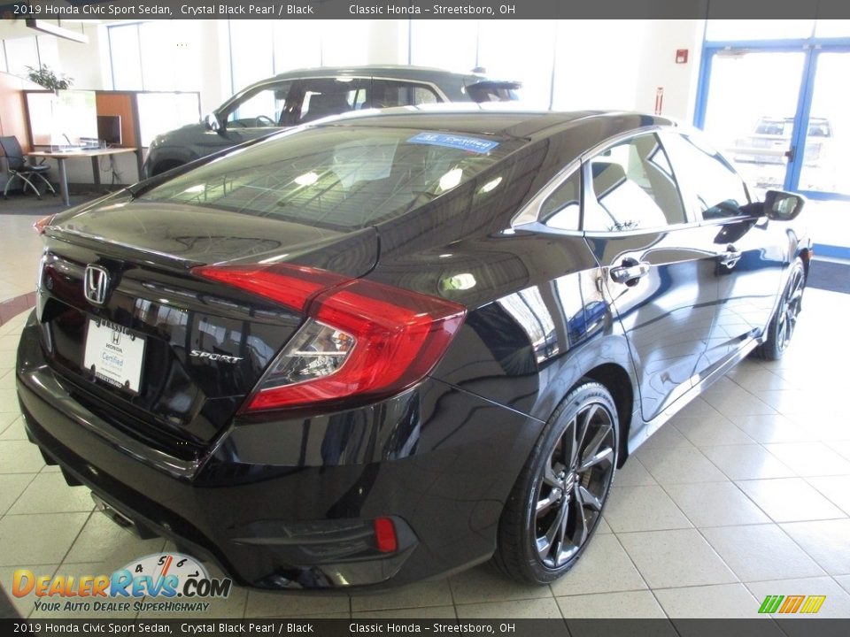 2019 Honda Civic Sport Sedan Crystal Black Pearl / Black Photo #7